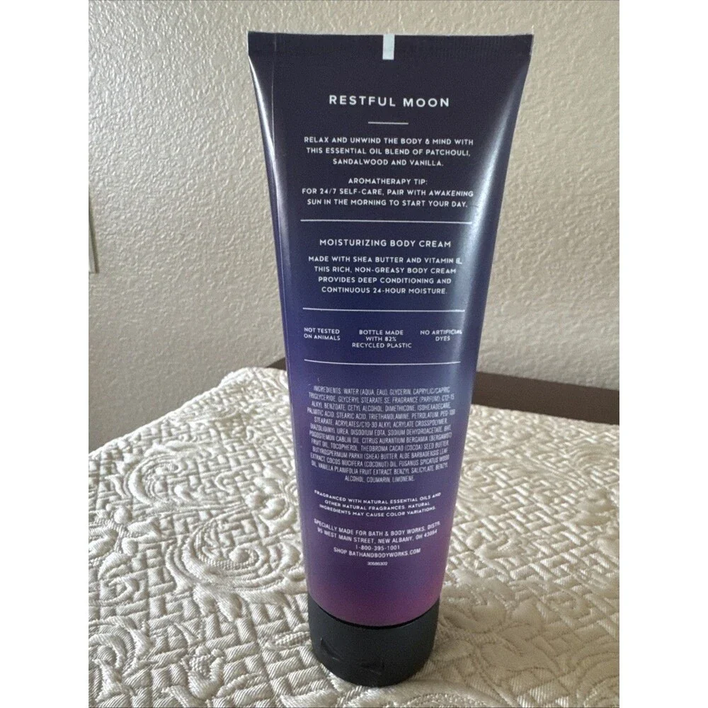 Bath & Body Works Aromatherapy RESTFUL MOON Moisturizing Body Cream-8 OZ NEW